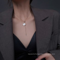 Shangjie OEM pulseras kalung Trendy Women Round Pendant Necklace Jewelry Gold Plated Stainless Steel Necklace Korean Necklace